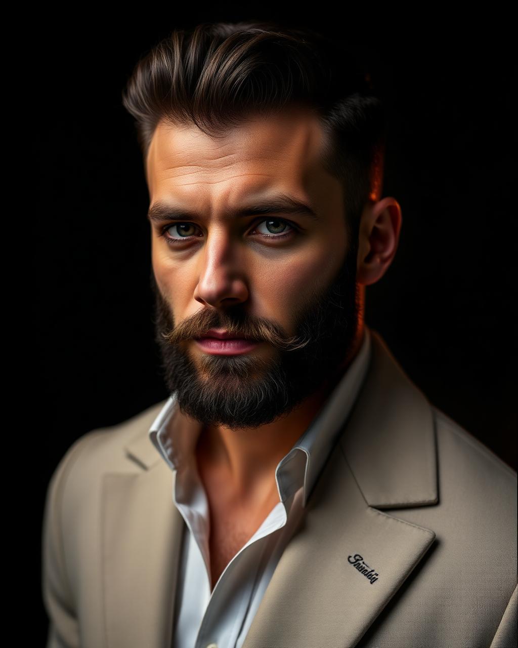 Cliente com barba e corte definidos a partir do dossiê visagista